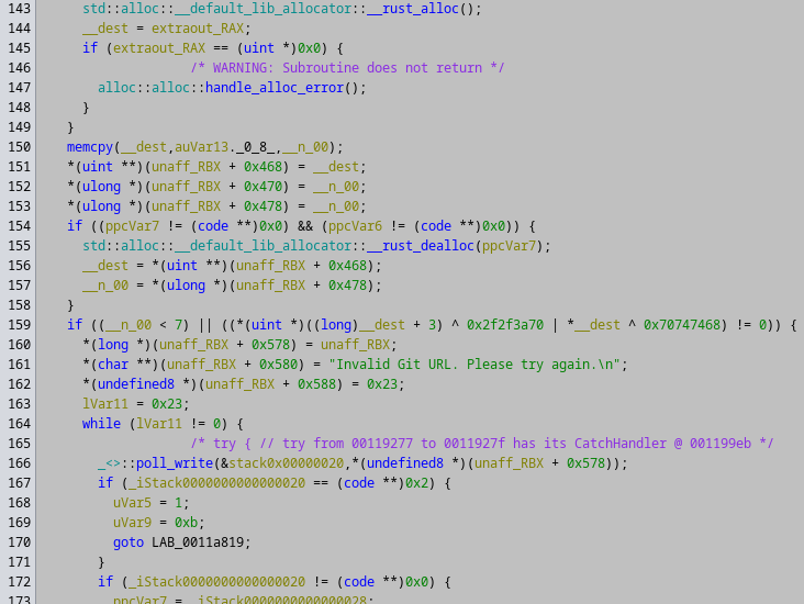 Unreadable decompiled Rust code